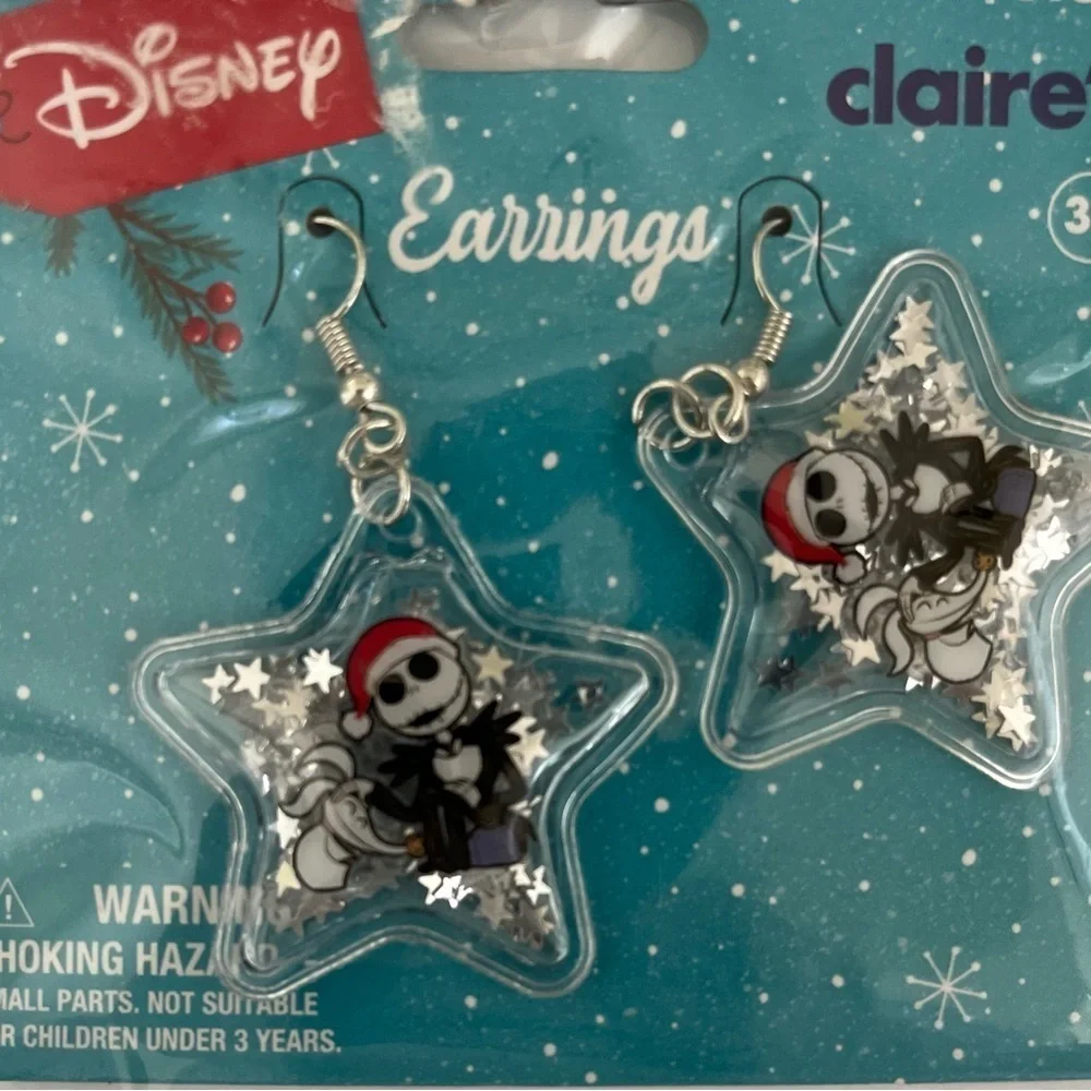 NWT Disney the nightmare before Christmas light up necklace earrings set